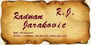 Radman Jaraković vizit kartica